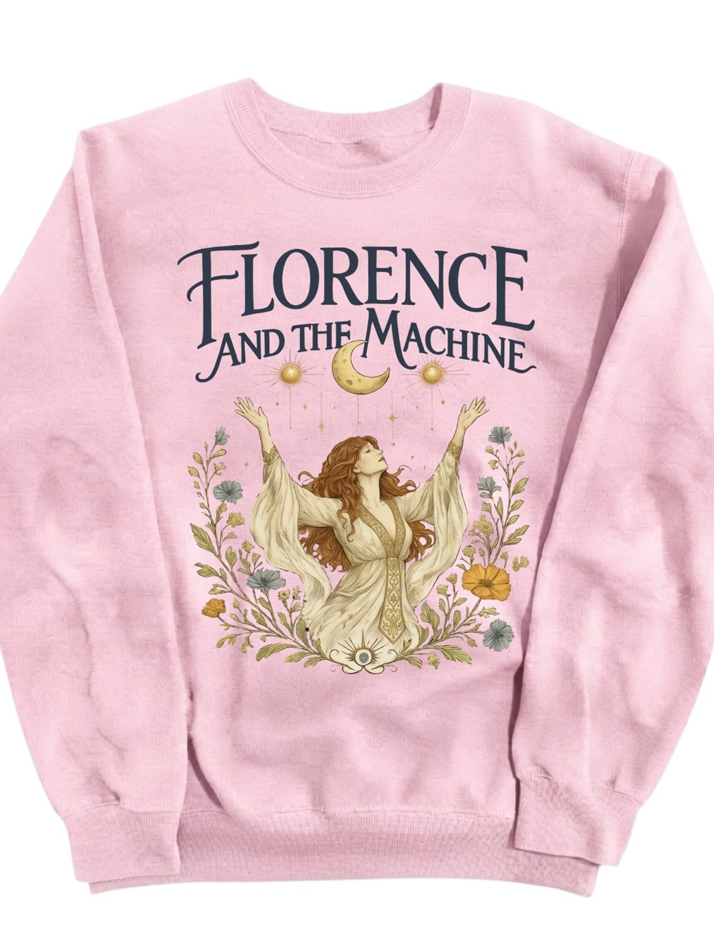 Gildan Pink 'Florence and the Machine' Graphic Sweatshirt